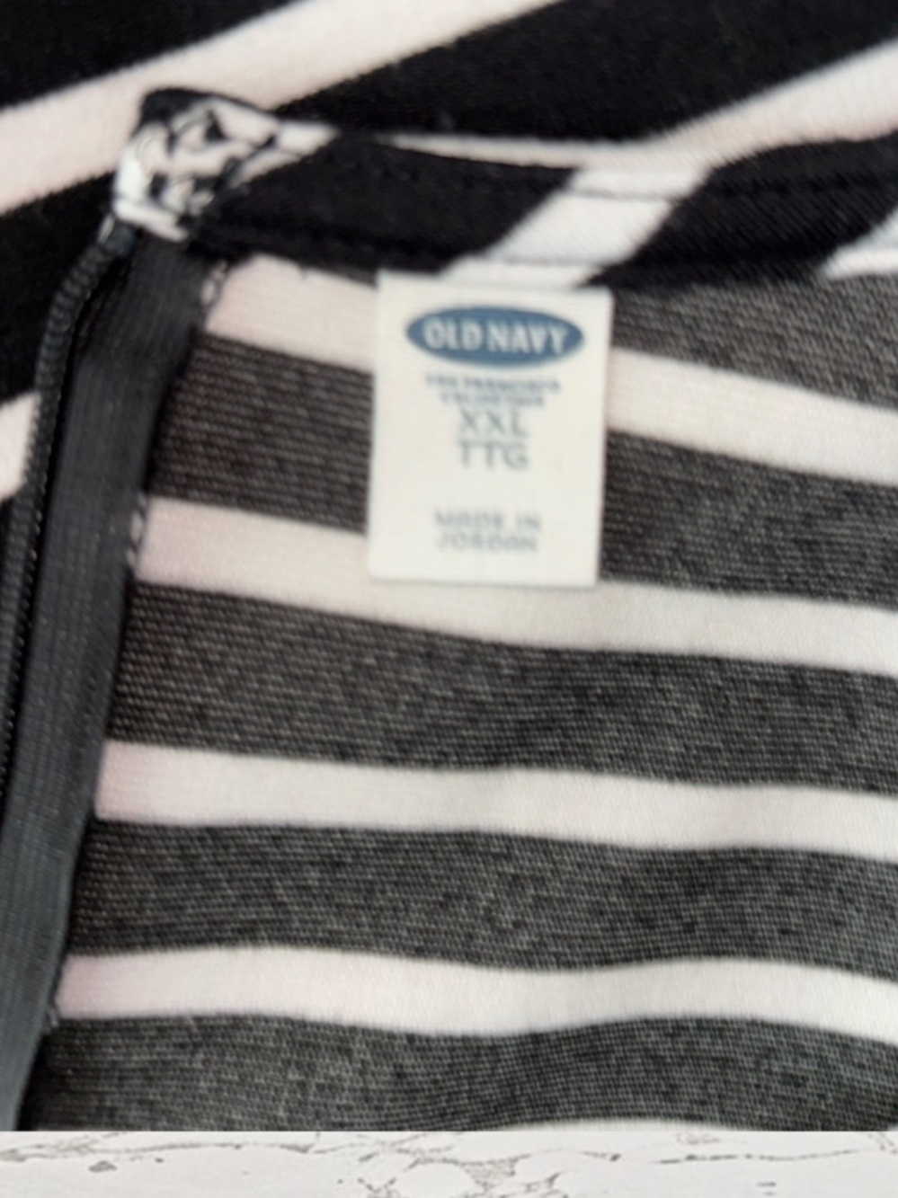 Old Navy Black & White Striped Fit&Flare Dress, P2P:23.5”, L:39.5” - Picture 8 of 9